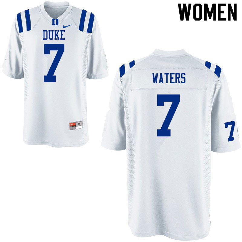 Women #7 Jordan Waters Duke White Devils College Football Jerseys Sale-White - Click Image to Close